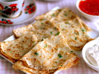 Сырные блины с укропом