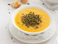 Cуп-пюре с желтой чечевицей и тыквой