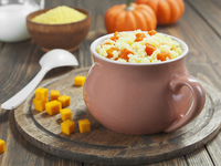 Пшенная каша с карамелизированной тыквой