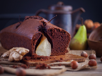 Шоколадный кекс с грушами: пошаговый рецепт