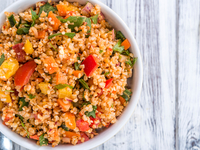 Идеи для ужина: булгур с цветной капустой и сладким перцем