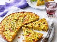 Рецепт заливного пирога с ветчиной и сыром в духовке