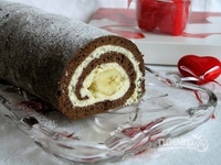 К чаю: Шоколадный рулет с бананом