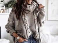 Серый свитер как must-have для каждой модницы
