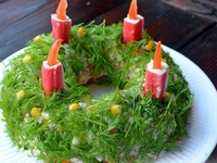 Крабовый салат «Рождественский венок»