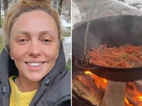 Полякова показала приготовление плова и моржевание с мужем у себя дома
