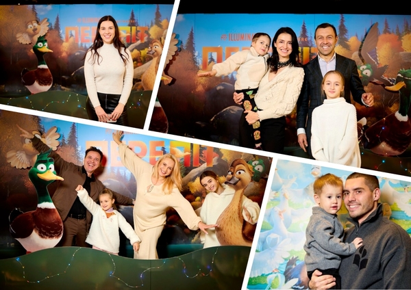 Никита Добрынин, Валентина Хамайко и Лилия Ребрик на премьере мультфильма «Перелет»