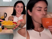 "Беременная" Огневич в платье с пикантным вырезом показала рецепт алкогольного смузи