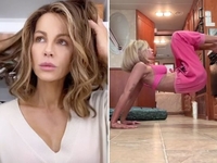 Кейт Бекинсейл поразила гибкими упражнениями в актерском трейлере